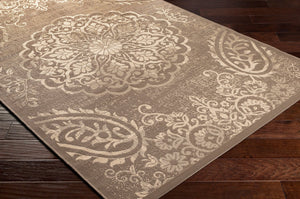 Livabliss Eagean Traditional Flatweave Polypropylene Rug Turkey Woven Square Living Room Dark Brown, Bei 6'7" x 6'7" EAG2362-67SQ