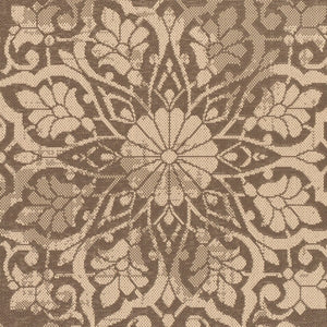 Livabliss Eagean Traditional Flatweave Polypropylene Rug Turkey Woven Square Living Room Dark Brown, Bei 6'7" x 6'7" EAG2362-67SQ