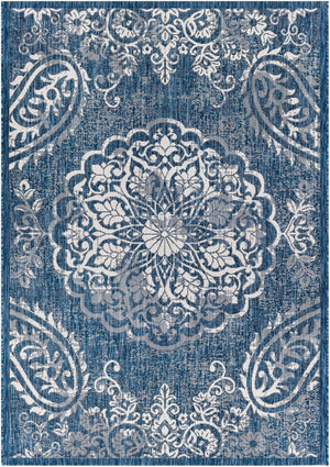 Livabliss Eagean Geometric Flatweave Polypropylene Rug Turkish Woven for High Traffic Entryways Dark Blue, Deni 2'7" x 10' EAG2363-2710