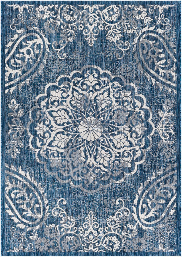 Livabliss Eagean Geometric Flatweave Polypropylene Rug Turkish Woven for High Traffic Entryways Dark Blue, Deni 2'7" x 10' EAG2363-2710
