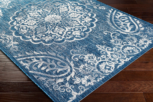 Livabliss Eagean Geometric Flatweave Polypropylene Rug Turkish Woven for High Traffic Entryways Dark Blue, Deni 2'7" x 10' EAG2363-2710