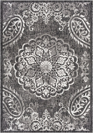 Livabliss Eagean Geometric Flatweave Polypropylene Rug Turkish Woven Indoor Outdoor Living Black, Charcoal 8'10" x 12' EAG2364-81012