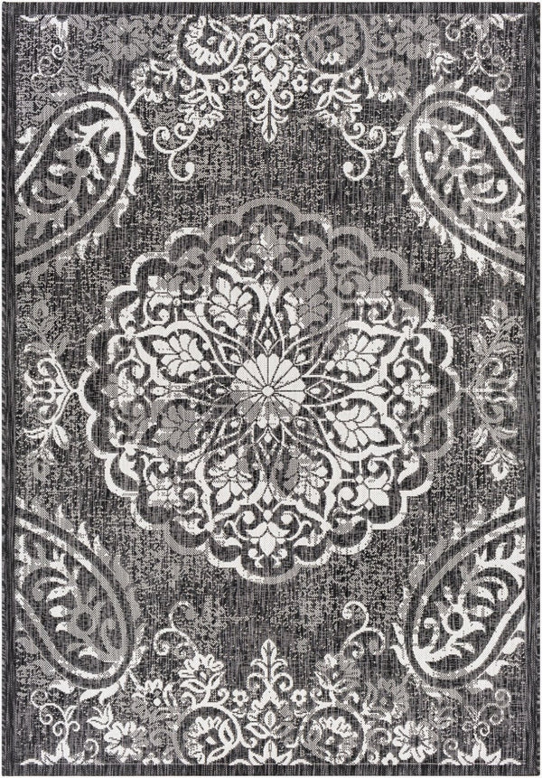 Livabliss Eagean Geometric Flatweave Polypropylene Rug Turkish Woven Indoor Outdoor Living Black, Charcoal 8'10" x 12' EAG2364-81012