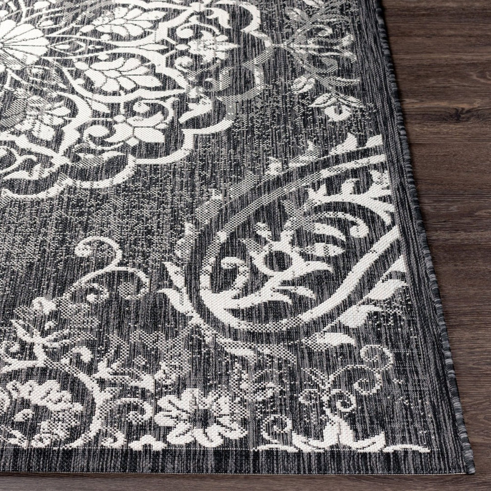 Livabliss Eagean Geometric Flatweave Polypropylene Rug Turkish Woven Indoor Outdoor Living Black, Charcoal 6'7" x 6'7" EAG2364-67SQ