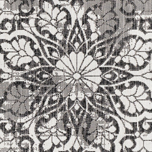 Livabliss Eagean Geometric Flatweave Polypropylene Rug Turkish Woven Indoor Outdoor Living Black, Charcoal 7'10" x 7'10" EAG2364-710SQ