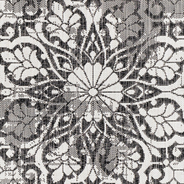 Livabliss Eagean Geometric Flatweave Polypropylene Rug Turkish Woven Indoor Outdoor Living Black, Charcoal 7'10" x 7'10" EAG2364-710SQ