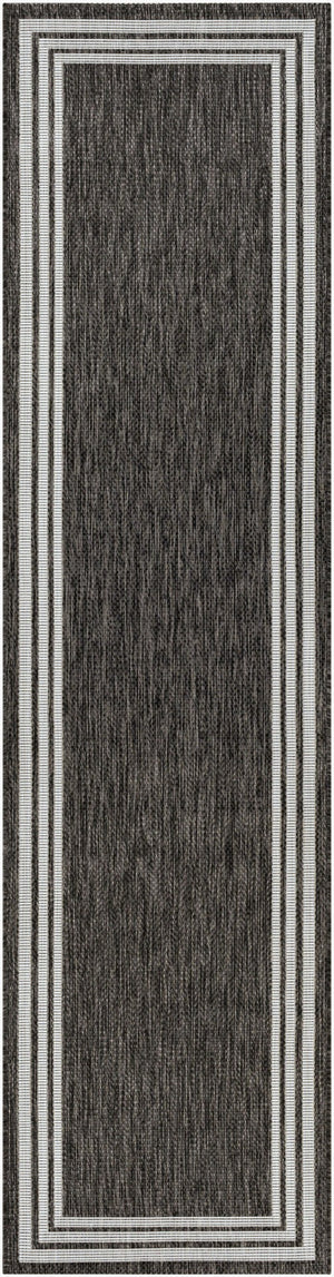 Livabliss Eagean Flatweave Polypropylene Area Rug Turkish Traditional Pattern for High Traffic Rooms Charcoal, Cream 2'7" x 12' EAG2365-2712