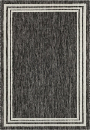 Livabliss Eagean Flatweave Polypropylene Area Rug Turkish Traditional Pattern for High Traffic Rooms Charcoal, Cream 5'3" x 7'7" EAG2365-5377