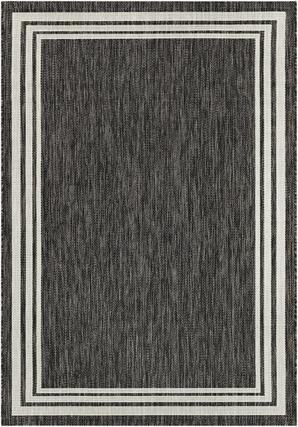 Livabliss Eagean Flatweave Polypropylene Area Rug Turkish Traditional Pattern for High Traffic Rooms Charcoal, Cream 5'3" x 7'7" EAG2365-5377