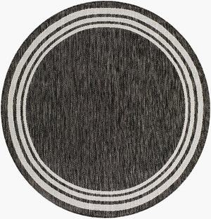 Livabliss Eagean Flatweave Polypropylene Area Rug Turkish Traditional Pattern for High Traffic Rooms Charcoal, Cream 5'3" x 5'3" EAG2365-53RD