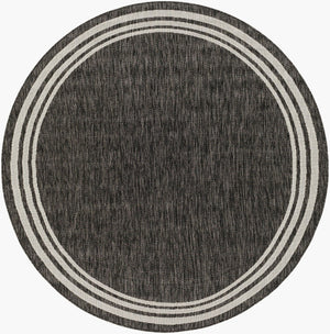 Livabliss Eagean Flatweave Polypropylene Area Rug Turkish Traditional Pattern for High Traffic Rooms Charcoal, Cream 6'7" x 6'7" Round EAG2365-67RD