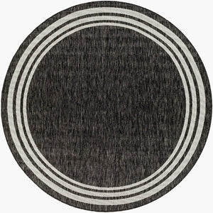 Livabliss Eagean Flatweave Polypropylene Area Rug Turkish Traditional Pattern for High Traffic Rooms Charcoal, Cream 7'10" x 7'10" Round EAG2365-710RD