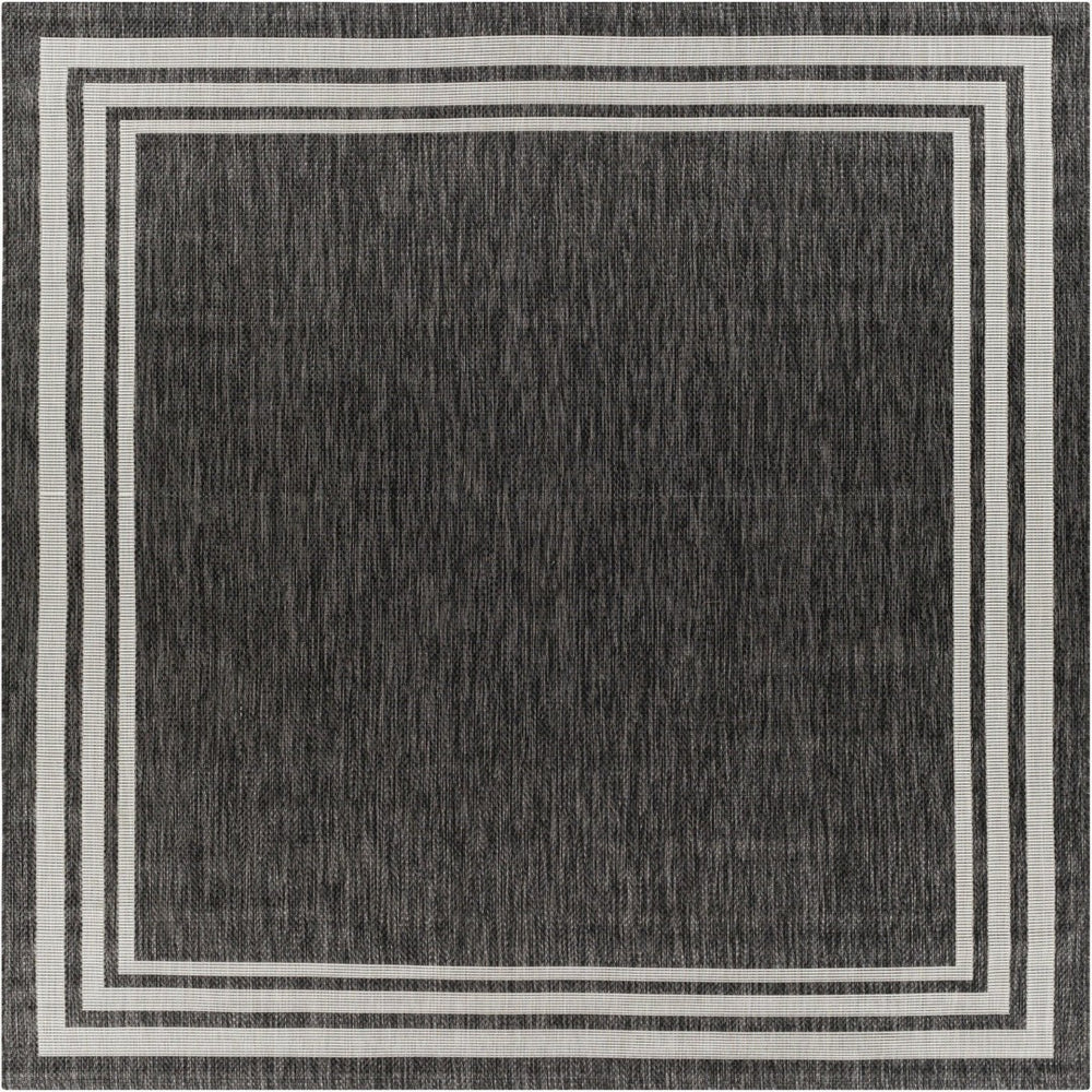 Livabliss Eagean Flatweave Polypropylene Area Rug Turkish Traditional Pattern for High Traffic Rooms Charcoal, Cream 7'10" x 7'10" Square EAG2365-710SQ