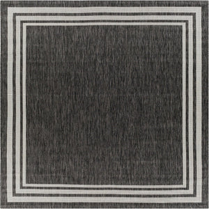 Livabliss Eagean Flatweave Polypropylene Area Rug Turkish Traditional Pattern for High Traffic Rooms Charcoal, Cream 7'10" x 7'10" Square EAG2365-710SQ