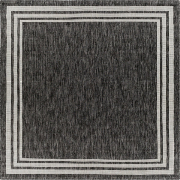 Livabliss Eagean Flatweave Polypropylene Area Rug Turkish Traditional Pattern for High Traffic Rooms Charcoal, Cream 7'10" x 7'10" Square EAG2365-710SQ
