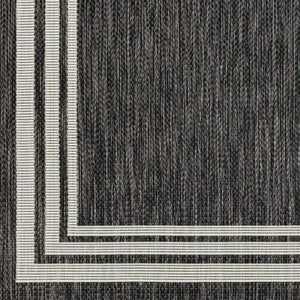 Livabliss Eagean Flatweave Polypropylene Area Rug Turkish Traditional Pattern for High Traffic Rooms Charcoal, Cream 8'10" x 12' EAG2365-81012