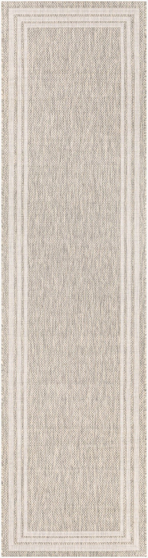 Livabliss Eagean Flatweave Polypropylene Area Rug Turkish Geometric Pattern for Living Dining Rooms Oatmeal, Gray 2'7" x 10' EAG2366-2710