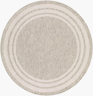 Livabliss Eagean Flatweave Polypropylene Area Rug Turkish Geometric Pattern for Living Dining Rooms Oatmeal, Gray 5'3" x 5'3" EAG2366-53RD