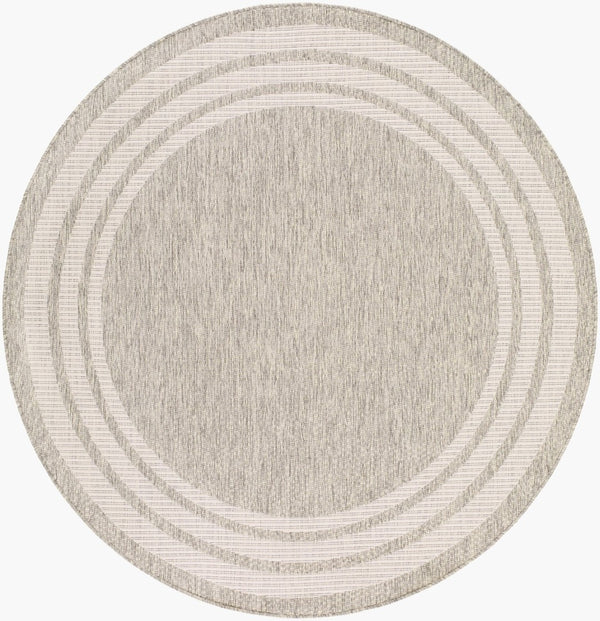 Livabliss Eagean Flatweave Polypropylene Area Rug Turkish Geometric Pattern for Living Dining Rooms Oatmeal, Gray 5'3" x 5'3" EAG2366-53RD