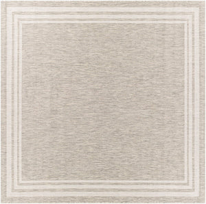 Livabliss Eagean Flatweave Polypropylene Area Rug Turkish Geometric Pattern for Living Dining Rooms Oatmeal, Gray 6'7" x 6'7" Square EAG2366-67SQ