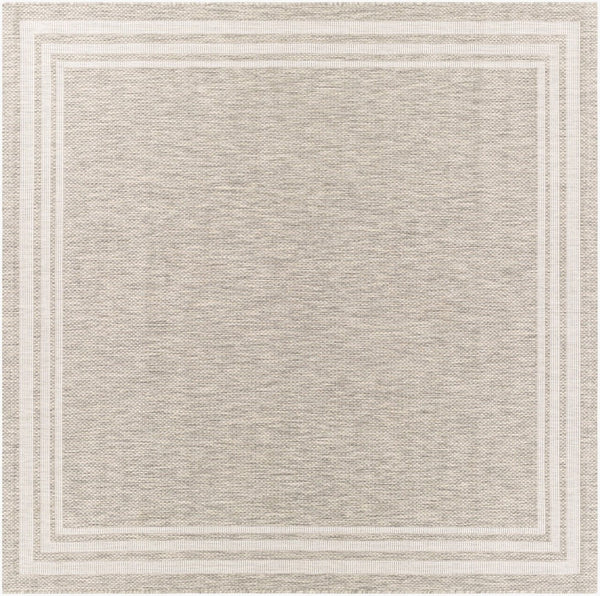 Livabliss Eagean Flatweave Polypropylene Area Rug Turkish Geometric Pattern for Living Dining Rooms Oatmeal, Gray 6'7" x 6'7" Square EAG2366-67SQ