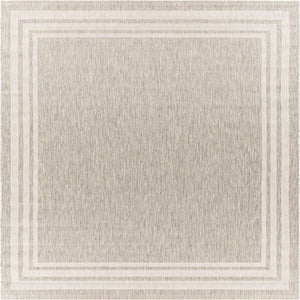 Livabliss Eagean Flatweave Polypropylene Area Rug Turkish Geometric Pattern for Living Dining Rooms Oatmeal, Gray 7'10" x 7'10" Square EAG2366-710SQ