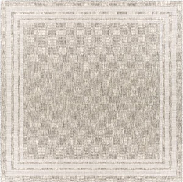 Livabliss Eagean Flatweave Polypropylene Area Rug Turkish Geometric Pattern for Living Dining Rooms Oatmeal, Gray 7'10" x 7'10" Square EAG2366-710SQ