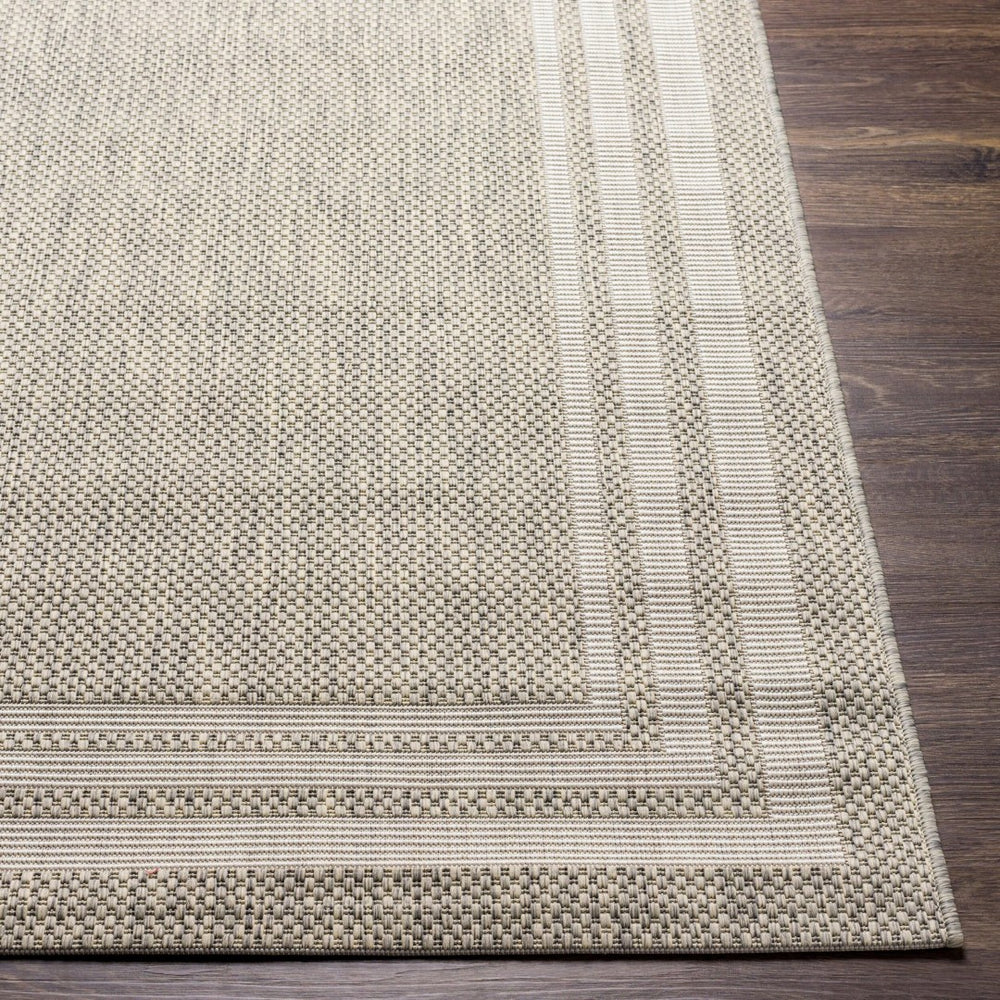 Livabliss Eagean Flatweave Polypropylene Area Rug Turkish Geometric Pattern for Living Dining Rooms Oatmeal, Gray 6'7" x 6'7" Round EAG2366-67RD