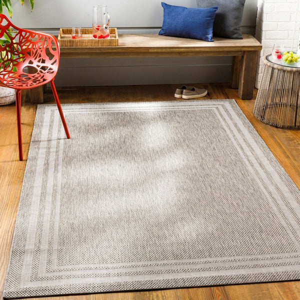 Livabliss Eagean Flatweave Polypropylene Area Rug Turkish Geometric Pattern for Living Dining Rooms Oatmeal, Gray 8'10" x 12' EAG2366-81012