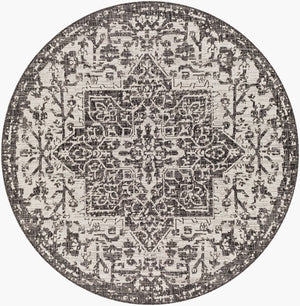 Livabliss Eagean Geometric Flatweave Polypropylene Runner Rug for Entryways and Outdoor Patios Black, Charcoal 5'3" x 5'3" EAG2379-53RD