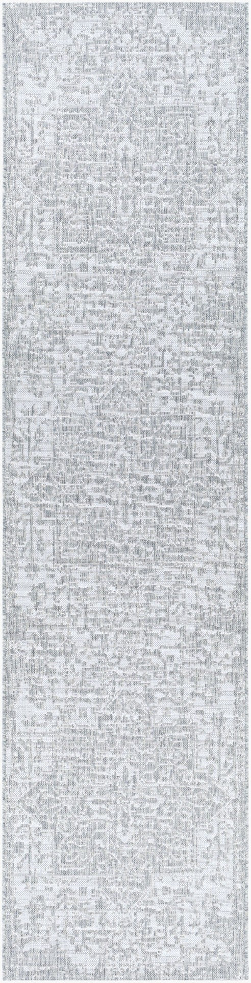 Livabliss Eagean Flatweave Polypropylene Area Rug Traditional Pattern for High Traffic Spaces Gray, Oatmeal 2'7" x 10' EAG2380-2710