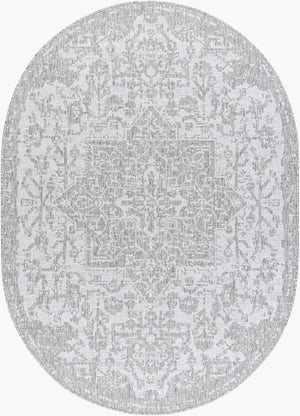 Livabliss Eagean Flatweave Polypropylene Area Rug Traditional Pattern for High Traffic Spaces Gray, Oatmeal 7'10" x 10'2" EAG2380-710102