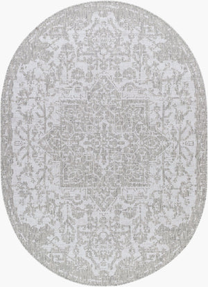 Livabliss Eagean Flatweave Polypropylene Area Rug Traditional Pattern for High Traffic Spaces Gray, Oatmeal 7'10" x 10' EAG2380-71010OV