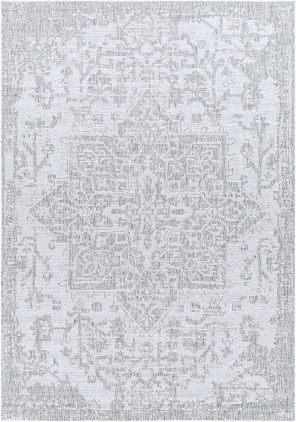 Livabliss Eagean Flatweave Polypropylene Area Rug Traditional Pattern for High Traffic Spaces Gray, Oatmeal 5'3" x 7'7" EAG2380-5377