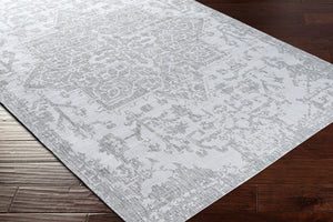 Livabliss Eagean Flatweave Polypropylene Area Rug Traditional Pattern for High Traffic Spaces Gray, Oatmeal 7'10" x 10'2" EAG2380-710102