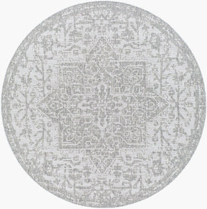Livabliss Eagean Flatweave Polypropylene Area Rug Traditional Pattern for High Traffic Spaces Gray, Oatmeal 5'3" x 5'3" EAG2380-53RD
