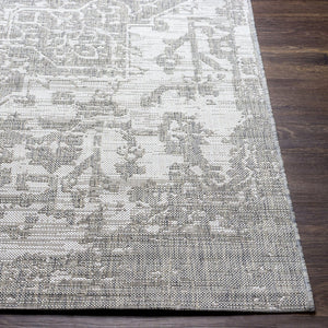 Livabliss Eagean Flatweave Polypropylene Area Rug Traditional Pattern for High Traffic Spaces Gray, Oatmeal 7'10" x 10'2" EAG2380-710102