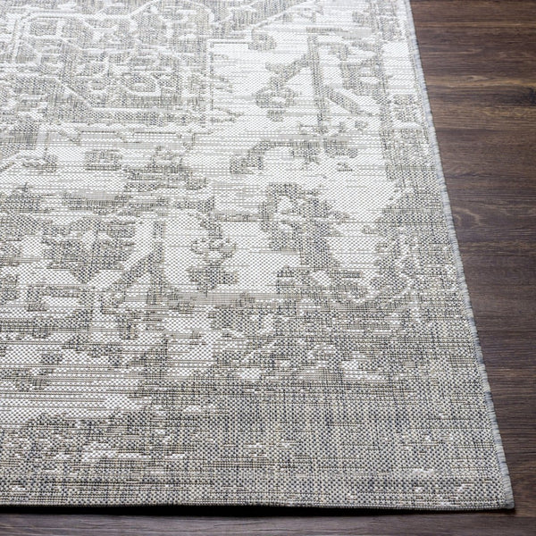 Livabliss Eagean Flatweave Polypropylene Area Rug Traditional Pattern for High Traffic Spaces Gray, Oatmeal 7'10" x 10'2" EAG2380-710102