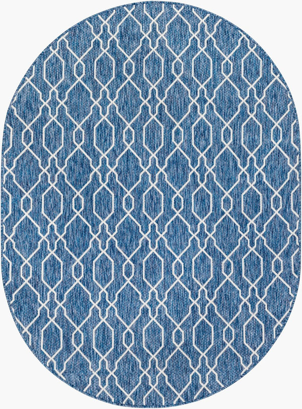Livabliss Eagean Flatweave Turkish Geometric Polypropylene Rug for Indoor Outdoor High Traffic Areas Dark Blue, Deni 2' x 2'11" EAG2381-2211