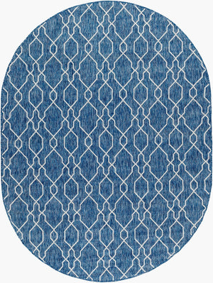 Livabliss Eagean Flatweave Turkish Geometric Polypropylene Rug for Indoor Outdoor High Traffic Areas Dark Blue, Deni 6'7" x 9' EAG2381-679OV