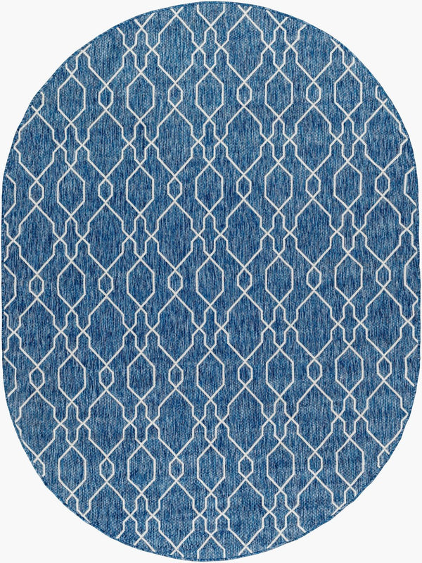Livabliss Eagean Flatweave Turkish Geometric Polypropylene Rug for Indoor Outdoor High Traffic Areas Dark Blue, Deni 6'7" x 9' EAG2381-679OV