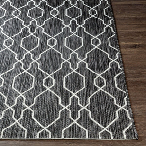Livabliss Eagean Traditional Flatweave Polypropylene Area Rug for Large Living Dining Spaces Charcoal, Cream 8'10" x 12' EAG2384-81012