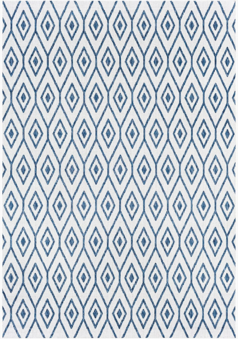 Livabliss Eagean Flatweave Polypropylene Rug Turkish Woven Traditional Pattern for Entryway or Patio Cream, Dark Blu 5'3" x 7'7" EAG2391-5377