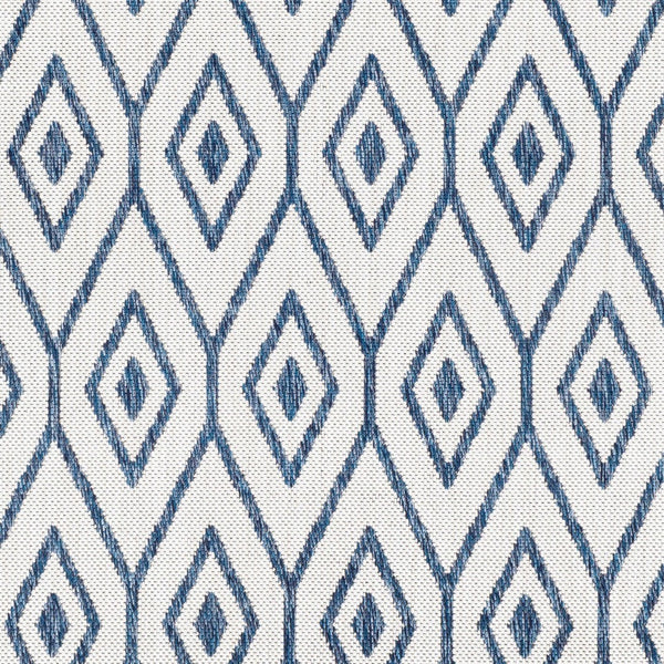Livabliss Eagean Flatweave Polypropylene Rug Turkish Woven Traditional Pattern for Entryway or Patio Cream, Dark Blu 5'3" x 7'7" EAG2391-5377