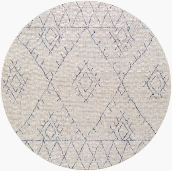 Livabliss Eagean Flatweave Polypropylene Runner Rug Global Pattern for Hallways and Entryways Oatmeal, Gray 6'7" x 6'7" EAG2401-67RD