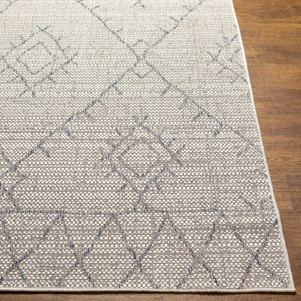 Livabliss Eagean Flatweave Polypropylene Runner Rug Global Pattern for Hallways and Entryways Oatmeal, Gray 6'7" x 6'7" EAG2401-67RD