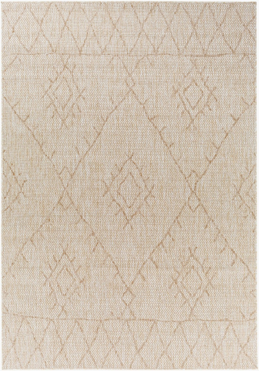 Livabliss Eagean Global Pattern Flatweave Polypropylene Rug Turkish Woven Indoor Outdoor Area Light Beige, Cr 6'7" x 6'7" Square EAG2402-67SQ
