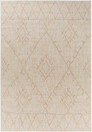 Livabliss Eagean Global Pattern Flatweave Polypropylene Rug Turkish Woven Indoor Outdoor Area Light Beige, Cr 6'7" x 6'7" Square EAG2402-67SQ