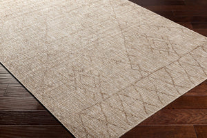Livabliss Eagean Global Pattern Flatweave Polypropylene Rug Turkish Woven Indoor Outdoor Area Light Beige, Cr 6'7" x 6'7" Square EAG2402-67SQ