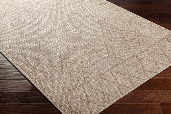 Livabliss Eagean Global Pattern Flatweave Polypropylene Rug Turkish Woven Indoor Outdoor Area Light Beige, Cr 6'7" x 6'7" Square EAG2402-67SQ